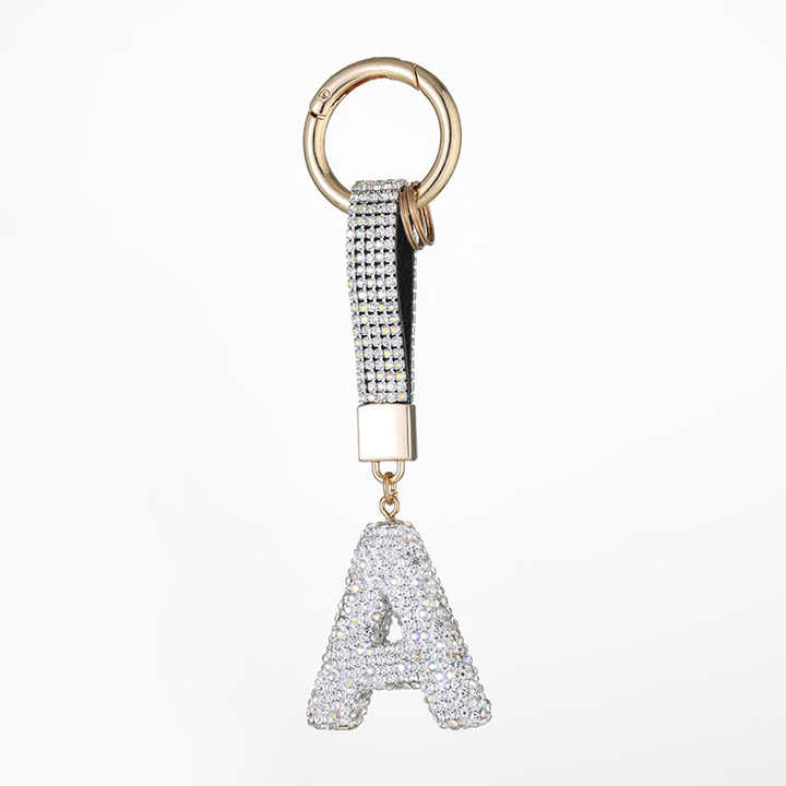 High Quality Crystal Rhinestone DIY Keychain Beautiful Keyrope ...
