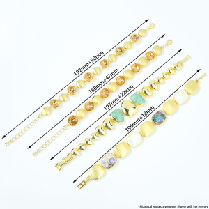 Europe America Colored <b>Crystal</b> Gold <b>Bracelet</b> 14k Irregular Enamel Resin Handmade Chains Jewelry for Women Gift - Product Image 6