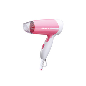 Kemey <b>Hair</b> <b>Dryer</b> Km-6830 Pink Foldable Ionic Compact With Concentrator And Diffuser <b>Nozzle</b> For Home And Hotel Use - Product Image 1
