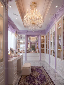 Armoire <span class=keywords><strong>sur</strong></span> <span class=keywords><strong>mesure</strong></span> Dreamy Violet Lavender Walk, design français de luxe, moderne, grande capacité, portes en bois massif, <span class=keywords><strong>dressing</strong></span> <span class=keywords><strong>sur</strong></span> <span class=keywords><strong>mesure</strong></span> - Product Image 2