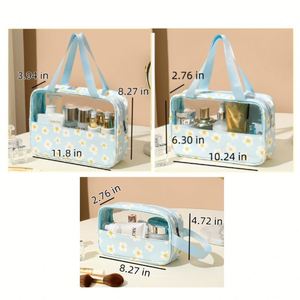 Wholesale Large Capacity Waterproof <b>Transparent</b> <b>Makeup</b> <b>Bag</b> with Zipper Closure Handheld PVC Storage <b>Bag</b> Outing and Travel - Product Image 3