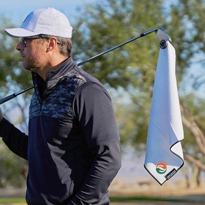 Eco2 Nhà Máy Trực Tiếp Thăng Hoa Trống In Ấn Từ Golf Khăn Sợi Nhỏ Waffle Cường Độ Cao Nam Châm Golf Khăn Set - Product Image 1