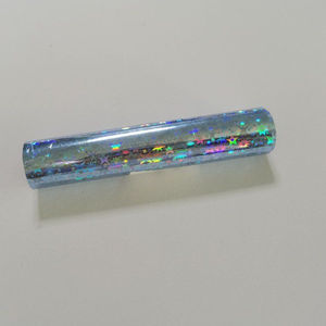 Bonedry <b>Blue</b> Polka Dot Gold Holographic PET Foil <b>Roll</b> 8cm x 120m for Fishing Lure Brand Decoration - Product Image 2