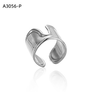 Anillo de Moda Amy Amy A3056 de Acero Inoxidable con Baño de Plata 925, Estilo Geométrico Moderno, Joyería para Mujer, Regalo, Uso Diario - Product Image 1