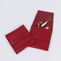Pochette à bijoux en cuir personnalisée Jinsky avec bouton, sac à bijoux en similicuir suédé avec logo