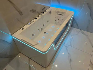 Jacuzzis intérieurs pour 1 personne avec éclairage d'ambiance, baignoire spa, Wasmo Yakuzzis, matériaux d'étanchéité, bain à remous, jets en acier inoxydable - Product Image 6