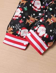 <span class=keywords><strong>Tenue</strong></span> de Noël et de Thanksgiving pour bébé garçon, barboteuse rayée, pantalon à bretelles, chapeau, 3 pièces, vêtements 0-18 mois, fabriqué en Chine - Product Image 6