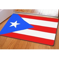 Tapis de sol rectangulaire en caoutchouc imprimé drapeau de Porto Rico, paillasson antidérapant 40x60cm pour la décoration d'entrée de cuisine