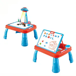 multi function magnetic drawing writing table projector painting desk toy for kids