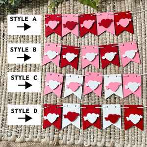 Valentine's Day Tiered Tray Valentine Wood Heart Mini Banner Home Decor - Product Image 2