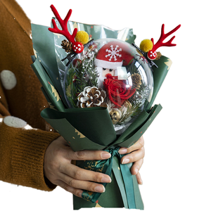 Eternal Rose Bouncy Ball Ramo de Navidad Caja de regalo de vidrio Flor eterna Navidad Regalo del día de San Valentín - Product Image 2