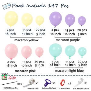 Ballons <span class=keywords><strong>en</strong></span> Latex multicolores, 147 pièces, décorations pour fête d'<span class=keywords><strong>anniversaire</strong></span>, mariage, Baby Shower, ballons à Air, Macaron, couleur <span class=keywords><strong>arc</strong></span>-<span class=keywords><strong>en</strong></span>-<span class=keywords><strong>ciel</strong></span> - Product Image 3