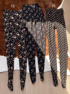 ब्रांड लोगो पत्र प्रिंट टाइट्स पैंटीहोज 2022 फैशन ट्रेंड ब्लैक सिल्क पेंटीहोज फास्ट शिपिंग डिजाइनर टाइट्स पेंटीहोज - Product Image 3