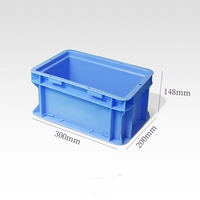 Boîte de rangement industrielle empilable en plastique bleu avec logo personnalisé et plaque acrylique, caisse de camping pour équipement extérieur et coffret cadeau