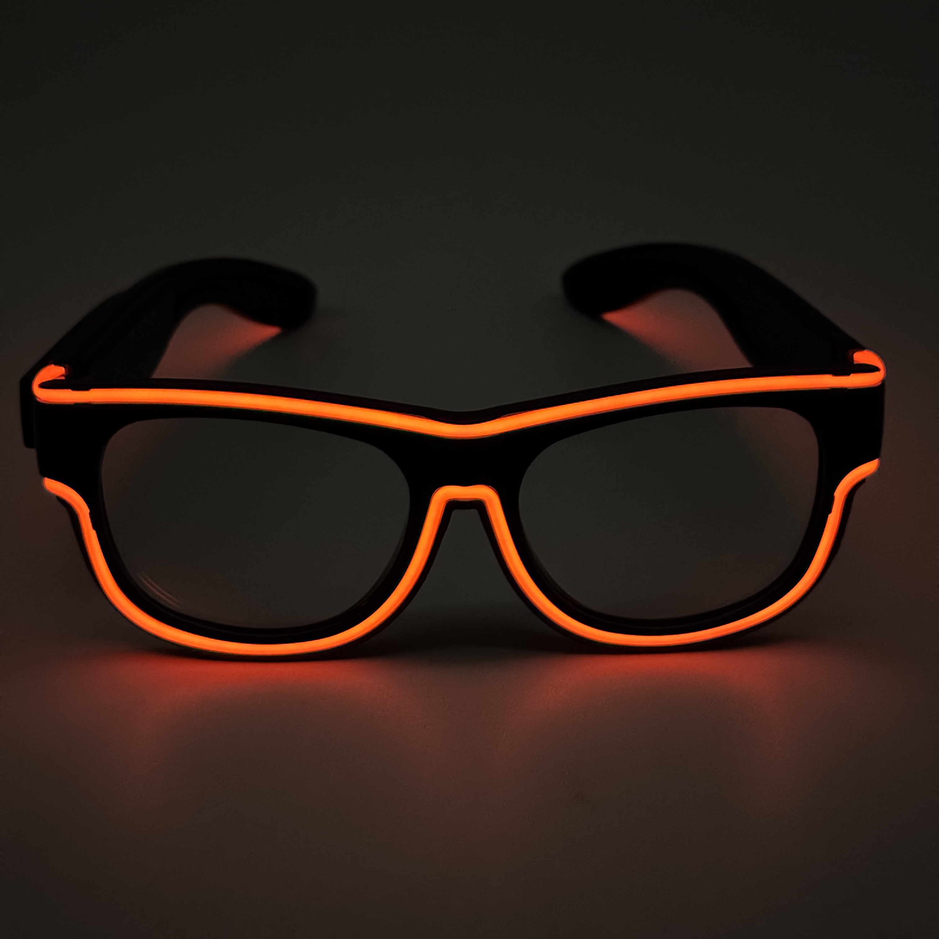 Clear lens with red light