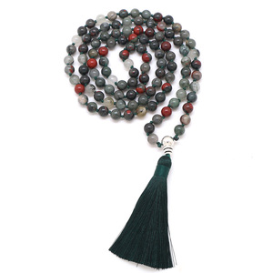 Conjunto de Japamala de Ónix Tigre de 8 mm, Joyería Espiritual para Meditación y Yoga, Collar de 108 Cuentas con Borla, Pulsera Negra con Ojos Turquesa Africana - Product Image 5