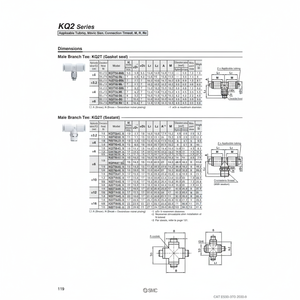 นิวเมติกส์แบบสัมผัสเดียว KQ2T12-04AS ชิ้นส่วนนิวเมติก SMC - Product Image 1