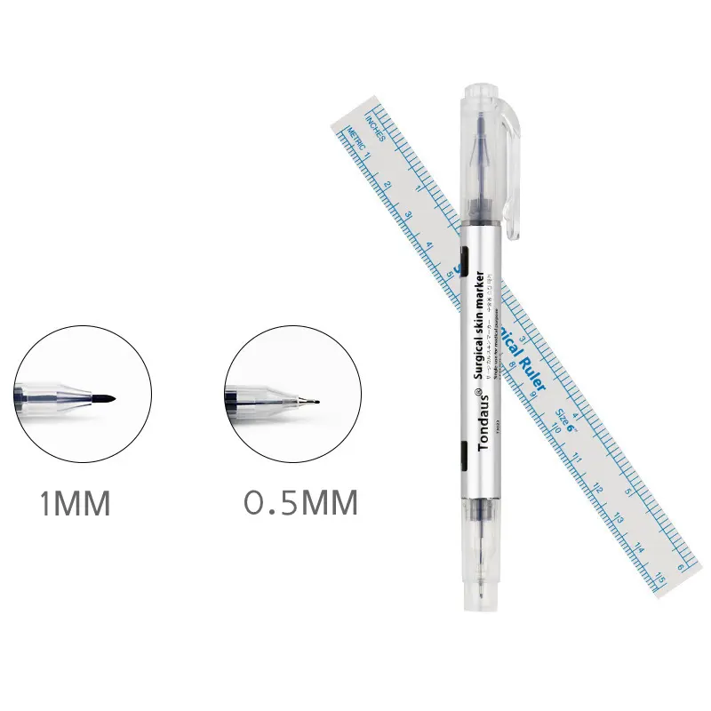 त्वचा मार्कर बैंगनी सफेद स्याही निष्फल सर्जरी सर्जिकल 0.5MM 1MM दोहरी एंडेड व्यामार्जनीय Inerasable शरीर टैटू निविड़ अंधकार