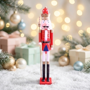 Hand Carved Painted 4FT Large Wooden <b>Nutcracker</b> for Christmas Retail Villa Home Holiday Gift Decor - Product Image 2