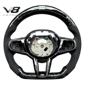 Volant <span class=keywords><strong>sport</strong></span> personnalisé en fibre de carbone véritable V8carbon pour les séries 1, 2, 3, 4, F40, F44, G20, G22, M2, M3, M4, CS LCI, pièces automobiles de course - Product Image 2