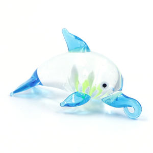 ジュエリー制作用 ムラーノランプワーク ハンドメイド アートグラス イルカペンダントネックレス - Product Image 2