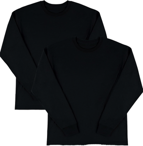 Camiseta de manga larga de algodón grueso para hombre, cuello redondo, hombros caídos, estilo urbano, informal - Product Image 1