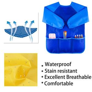 Trẻ em nghệ thuật smock đầy màu sắc không thấm nước trẻ em nghệ thuật Tạp dề nghệ sĩ Sơn tạp dề với dài tay áo với 3 túi rộng rãi - Product Image 3