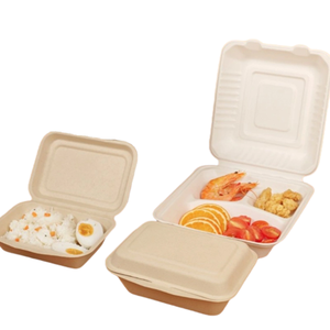Amostras Grátis: Embalagens Retangulares Descartáveis de Papel Kraft Compostável e Polpa de Bagaço de Cana-de-Açúcar para Alimentos, com Estampa para Geléia - Product Image 1