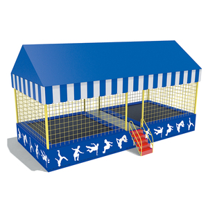 Custom Indoor Playground Soft Play <b>Slide</b> <b>Bed</b> Mat <b>Slide</b> Jumping Fitness Bungee Trampoline Park With Roof - Product Image 6