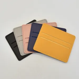 Pu Slim Wallet Card Holder Leather Custom Logo Minimalist Lady Card Holder