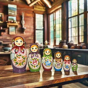 5 6 7 couches personnalisé main peinture Souvenir fabriqué <span class=keywords><strong>bois</strong></span> Matryoshka Babushka russe poupées gigognes pour enfant cadeau - Product Image 1