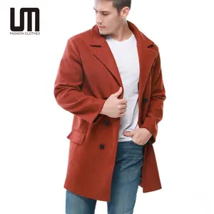 Liu Ming Wholesale Autumn Winter 2024 Trending Men Fashion Business Overcoat Woolen Jacket Plus Size Slim Fit Trench Coat