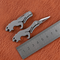 BST-TI de haute qualité TC4 titane tigre léopard poignée EDC léger utilitaire pliant porte-clés couteau de poche avec ouvre-bouteille