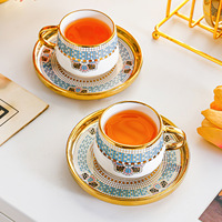 Juego de Tazas y Platos de Cerámica Modernos con Relieve de Corazón Multicolor, Estilo de Lujo Ligero, Especialmente Grueso y Resistente al Calor, Venta al por Mayor