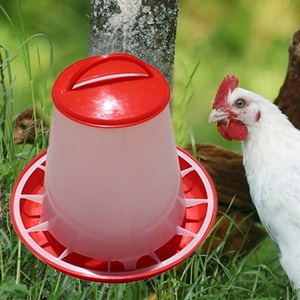 Kanatlı çiftlikleri için yeni kırmızı ve beyaz plastik otomatik tavuk besleyici çok kapasiteli besleyici - Product Image 2