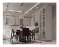 Meubles de cuisine modulaires modernes en bois massif blanc, accessoires de charnières d'évier, comptoir en stratifié de résine personnalisé, petit et portable, robinet