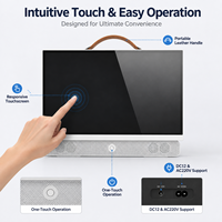 Téléviseur intelligent portable Android et Google TV avec écran tactile LED de 22 pouces - Batterie de 9000 mAh - DVB-T2/S2 WiFi BT pour le camping