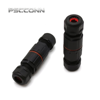 Connecteur circulaire étanche IP68 PSCCONN GW12 à 2 broches, 10A 300V, prise à vis M12 pour éclairages paysagers et bandes lumineuses
