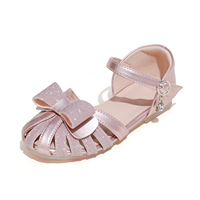 Sandales plates Mary Jane roses pour tout-petits, à bout fermé, motif en treillis tressé, dessus en PU, chaussures décontractées pour bébés filles, printemps et automne, pour fêtes