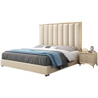 Lit capitonné en cuir souple de haute qualité, design italien 2026, nouveau modèle, pour chambre à coucher