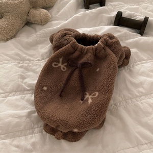 Vestito per Animali Domestici in Pile <span class=keywords><strong>con</strong></span> Stampa Orso e Cordoncino, <span class=keywords><strong>Pigiama</strong></span> Caldo Invernale per Cani e Gatti - Product Image 6