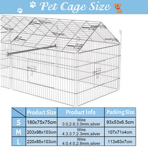 Grand Enclos Extérieur Pliable en Métal pour Volailles, Lapins, Chats, Chiens – Parc de Jeu et Poulailler avec Housse Anti-UV - Product Image 4
