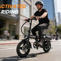 Vélo électrique pliable 14 pouces à six amortisseurs, moteur moyeu arrière, freins à disque avant/arrière, best-seller transfrontalier