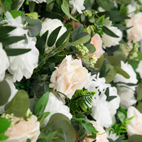 Mur de fleurs artificielles en soie fait main sur mesure, thème Forêt Verte, pour mariage, fête, décoration intérieure et événements photographiques