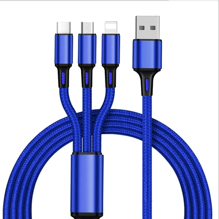 Micro Type C Quick Charging USB Cable Best Quality Fast Charging wires 3 in 1cable
