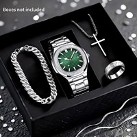 Ensemble cadeau de 3 montres à quartz de luxe pour homme, bracelet en acier inoxydable, Noël, anniversaire, pour lui, mari, OEM