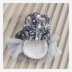 Jupe tutu pour animaux de compagnie, robe en polyester doublée de polaire grise pour chiens et chats, Bichon Maltese Teddy, à porter en quatre saisons - Product Image 3