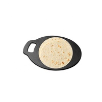 Panci besi hitam gaya India pelat besi cor pra-bumbu besi bulat datar Roti doa Tawa panggangan induksi Gas untuk memasak panekuk