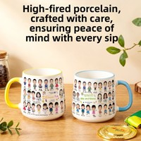 Mug en céramique personnalisé mignon avec logo autoportrétaisant – Cadeau commémoratif de fête de remise des diplômes de la maternelle