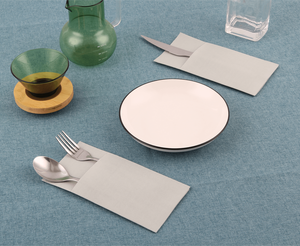 <span class=keywords><strong>Serviettes</strong></span> de table jetables grises 2 plis écologiques 40x40cm <span class=keywords><strong>pré</strong></span>-<span class=keywords><strong>pliées</strong></span> en sachet pour restaurants, mariages, traiteurs (vente en gros) - Product Image 2